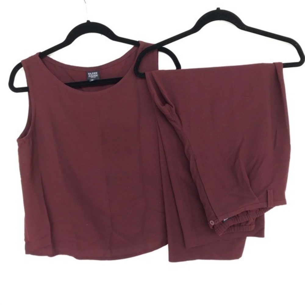 Eileen Fisher 100% Silk Top Pants Sets